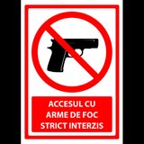 Semn pentru accesul cu arme de foc strict interzis